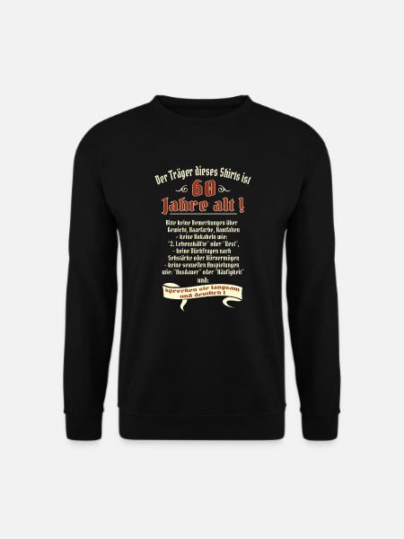 Geburtstags Shirt Träger 60 Jahre alt RAHMENLOS - Unisex Pullover - Schwarz