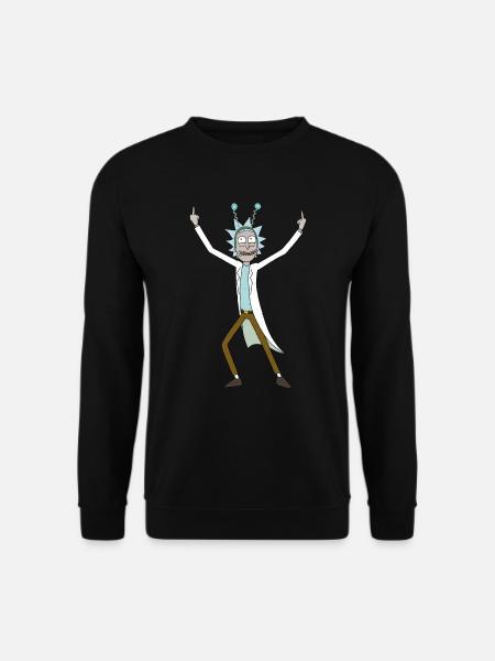 Rick & Morty Rick Sanchez Pose Mittelfinger - Unisex Pullover - Schwarz