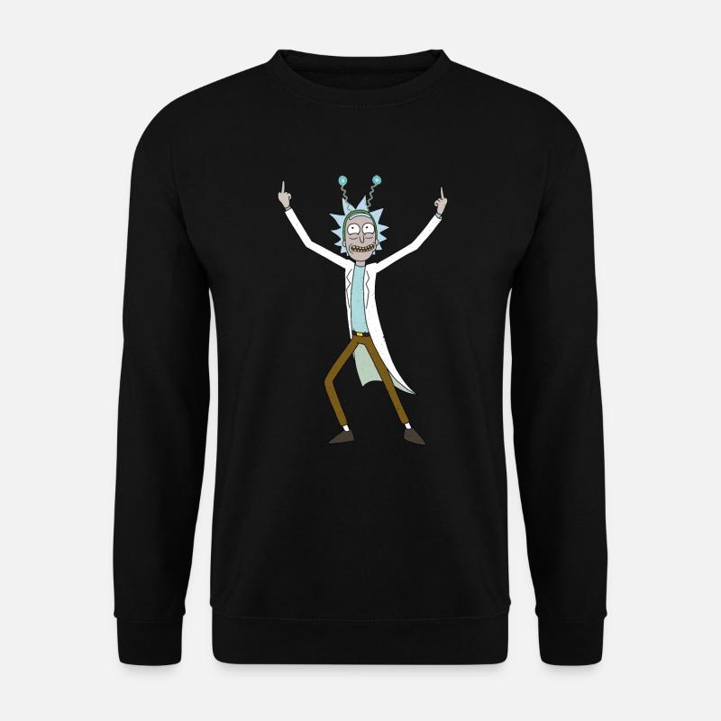 Rick & Morty Rick Sanchez Pose Mittelfinger - Unisex Pullover - Schwarz