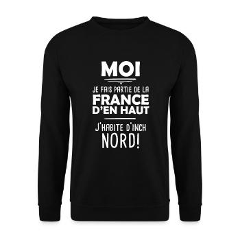 Expression ch'ti drôle marrant original cadeau - Sweat-shirt Unisexe - noir - Devant - Alina (178cm) & Michal (187cm)