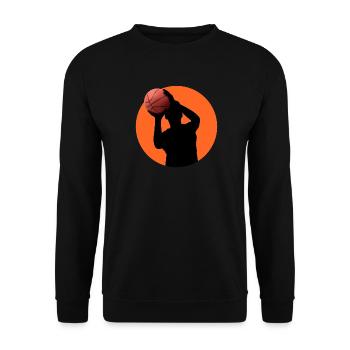 Basketballspieler - Unisex Pullover - Schwarz - Vorne - Alina (178cm) & Michal (187cm)