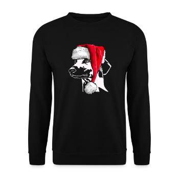 Santa SLOUGHI Christmas Dogs Greyhound Wilsigns - Unisex Sweatshirt - black - Front - Alina (178cm) & Michal (187cm)