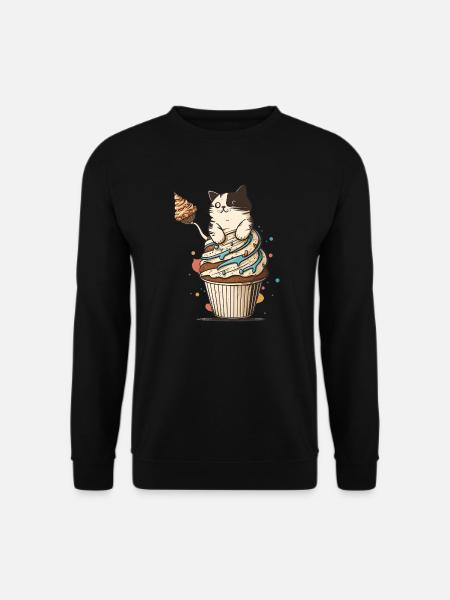 Cupcake Cat - Unisex Sweatshirt - black