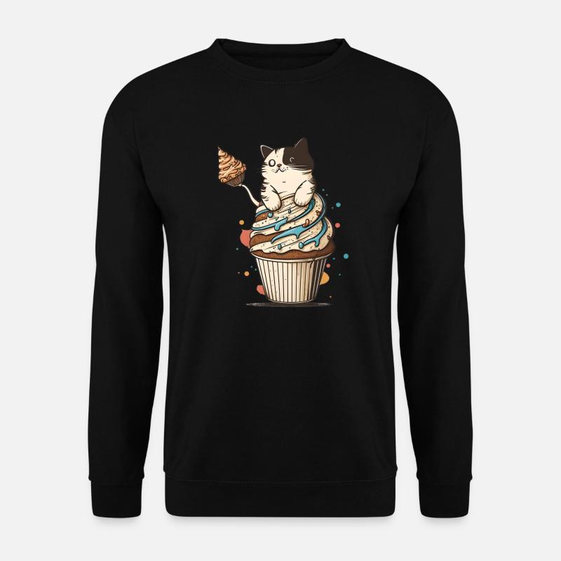 Chat Cupcake - Sweat-shirt Unisexe - noir
