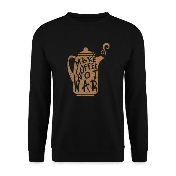 Make coffee not war - Unisex Sweatshirt - black - Front - Alina (178cm) & Michal (187cm)