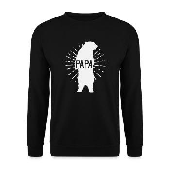 Journée Papa Ours Père - fête des pères - Sweat-shirt Unisexe - noir - Devant - Alina (178cm) & Michal (187cm)