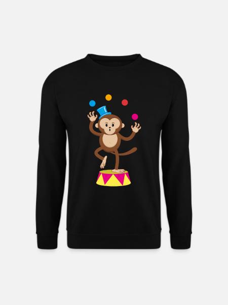 Zirkus Affe Jongleur Äffchen Affen Affenzirkus - Unisex Pullover - Schwarz