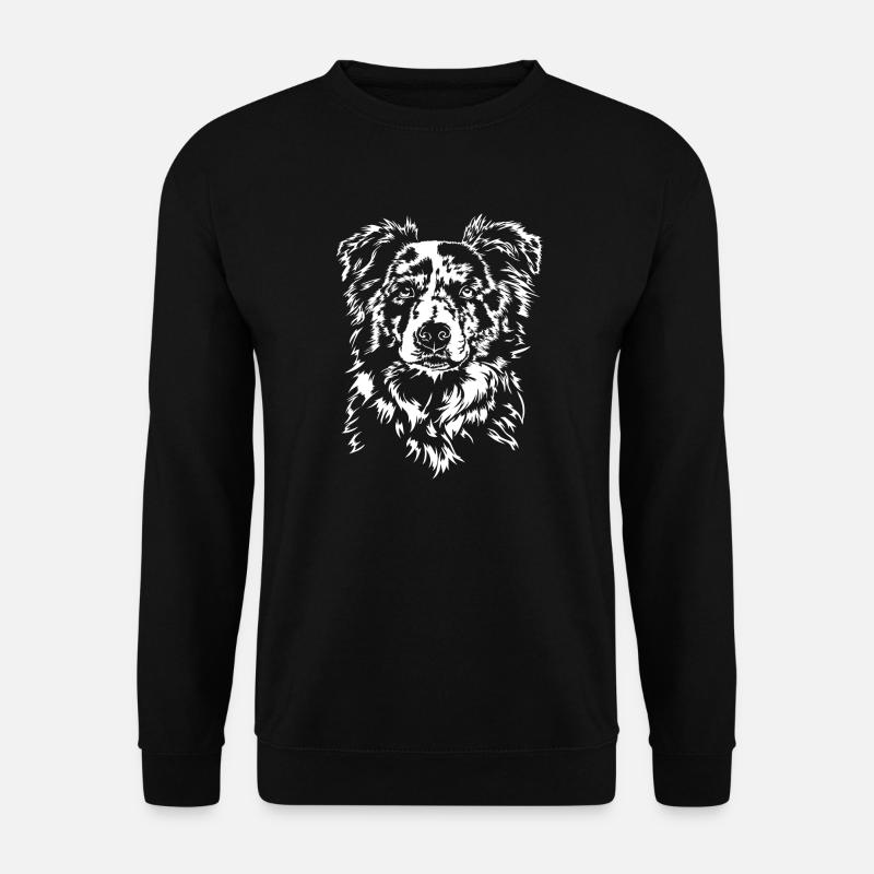 BORDER COLLIE merle Portrait Wilsigns Hütehund - Unisex Pullover - Schwarz