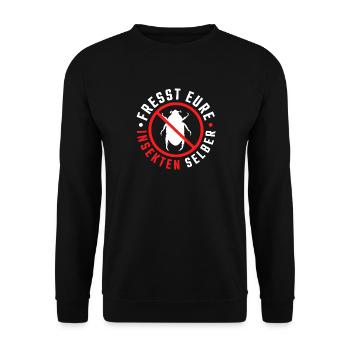 Fresst eure Insekten selber - Unisex Pullover - Schwarz - Vorne - Alina (178cm) & Michal (187cm)