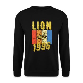 Leo 1996 Zodiac Birthday Gift - Unisex Sweatshirt - black - Front - Alina (178cm) & Michal (187cm)