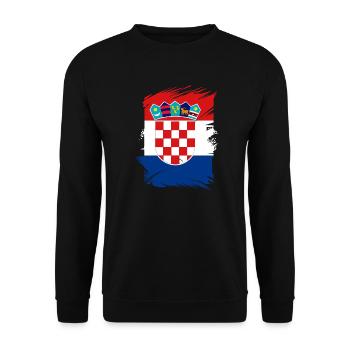 Croatia Flag Adriatic Sea Zagreb Croatian Flag - Unisex Sweatshirt - black - Front - Alina (178cm) & Michal (187cm)