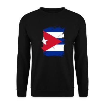 Kuba Flagge Karibik Urlaub Cuba Reise Havanna - Unisex Pullover - Schwarz - Vorne - Alina (178cm) & Michal (187cm)