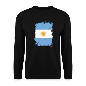 Drapeau de l’Argentine Amérique du Sud Drapeau de l’Argentine - Sweat-shirt Unisexe - noir - Devant - Alina (178cm) & Michal (187cm)