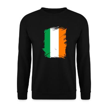 Ireland Flag Vintage Irish Flag Dublin - Unisex Sweatshirt - black - Front - Alina (178cm) & Michal (187cm)