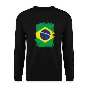 Brasilien Flagge Brasilianische Fahne Südamerika - Unisex Pullover - Schwarz - Vorne - Alina (178cm) & Michal (187cm)