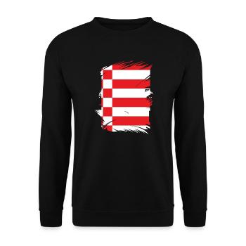 Bremen Flagge Bremer Fahne - Unisex Pullover - Schwarz - Vorne - Alina (178cm) & Michal (187cm)
