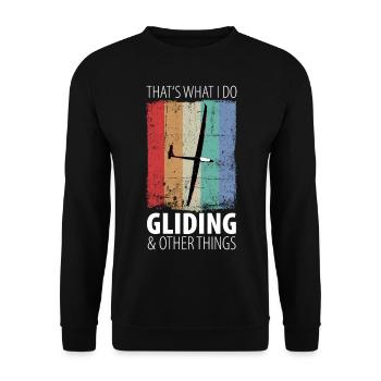 Glider Gliding Gliding Glider - Unisex Sweatshirt - black - Front - Alina (178cm) & Michal (187cm)