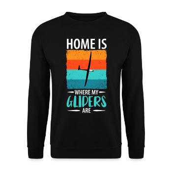 Glider Gliding Gliding Glider Flying - Unisex Sweatshirt - black - Front - Alina (178cm) & Michal (187cm)