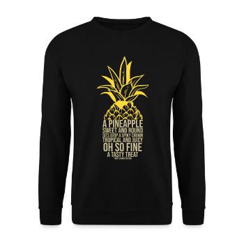 Pineapple Fruit Food Fruit Cooking Poem Gift - Unisex Sweatshirt - black - Front - Alina (178cm) & Michal (187cm)