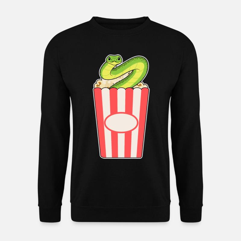 Schlange Popcorn - Unisex Pullover - Schwarz