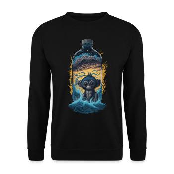 Affe - Unisex Pullover - Schwarz - Vorne - Alina (178cm) & Michal (187cm)