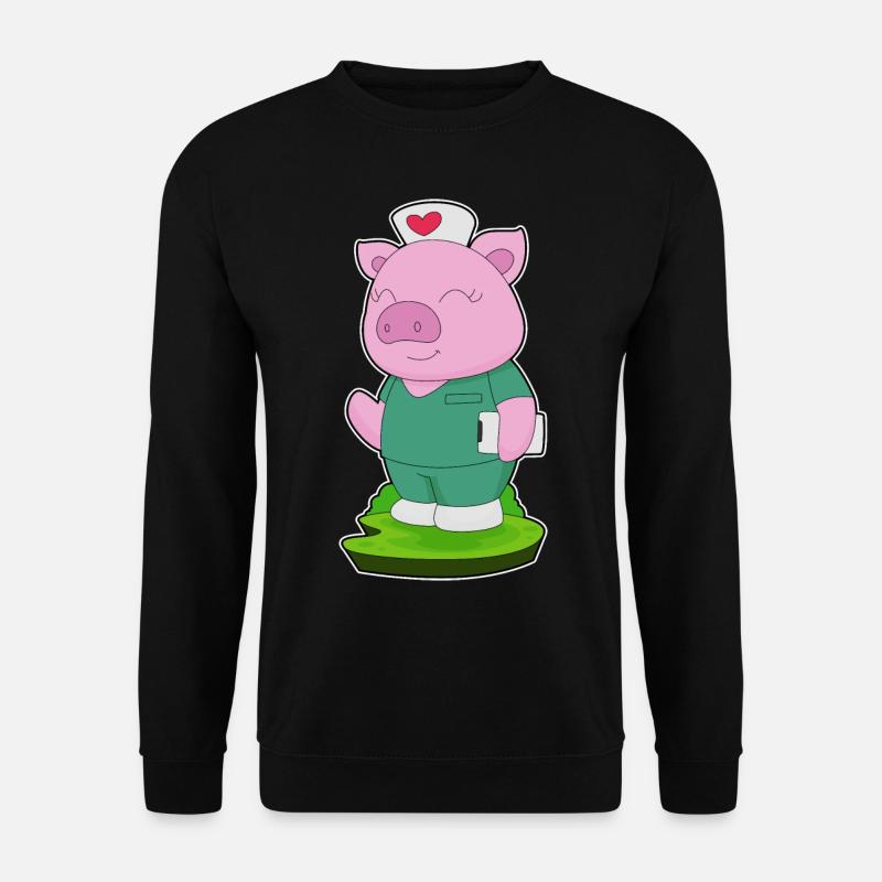 Pig Nurse Notepad - Unisex Sweatshirt - black