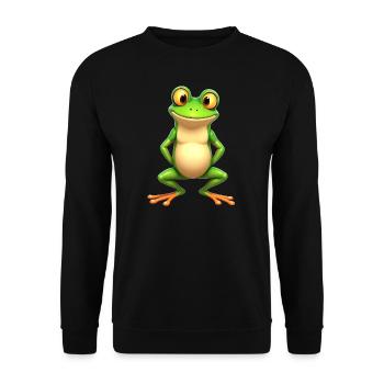 Frog Costume Tree Frog Funny Red-Eyed Tree Frog - Unisex Sweatshirt - black - Front - Alina (178cm) & Michal (187cm)
