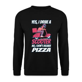 Roller Mofa Moped Scooter Rider Motorcycle Gift - Unisex Sweatshirt - black - Front - Alina (178cm) & Michal (187cm)