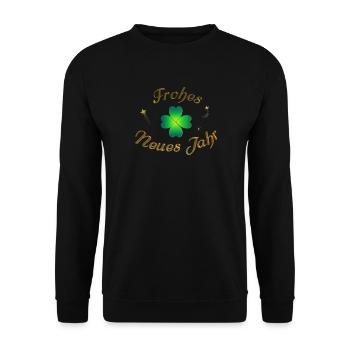 Frohes Neues frohes neues Jahr Neujahr - Unisex Pullover - Schwarz - Vorne - Alina (178cm) & Michal (187cm)