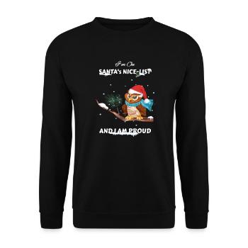 On the Nice List with Santa Claus - Unisex Sweatshirt - black - Front - Alina (178cm) & Michal (187cm)