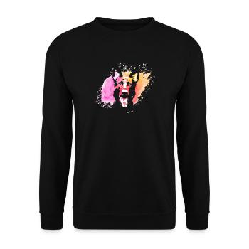 Schäferhund Farbklecks - Unisex Pullover - Schwarz - Vorne - Alina (178cm) & Michal (187cm)