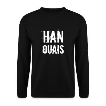 Han ouais basic 2 tribunal charleroi - Sweat-shirt Unisexe - noir - Devant - Alina (178cm) & Michal (187cm)