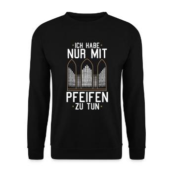 Orgelspieler Orgel Pfeifenorgel Organist - Unisex Pullover - Schwarz - Vorne - Alina (178cm) & Michal (187cm)
