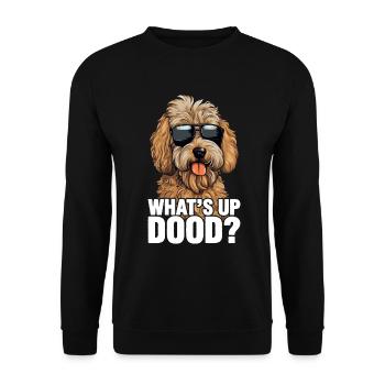 Goldendoodle Whats Up Dood - Unisex Sweatshirt - black - Front - Alina (178cm) & Michal (187cm)