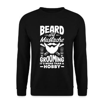 Beard and mustache grooming It's more than a hobby - Unisex Sweatshirt - black - Front - Alina (178cm) & Michal (187cm)