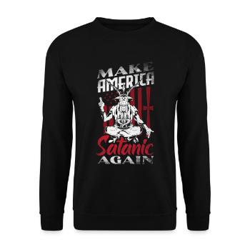 Satan Make America Satanic Again Occult - Unisex Sweatshirt - black - Front - Alina (178cm) & Michal (187cm)