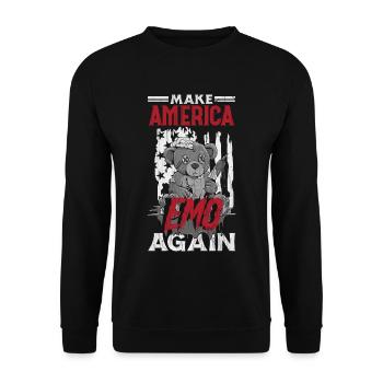 Emoticon Make America Emo Again Emocore Aesthetic - Unisex Sweatshirt - black - Front - Alina (178cm) & Michal (187cm)