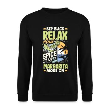 Sip Back Relax and Spice It Up Margarita Mode On - Unisex Sweatshirt - black - Front - Alina (178cm) & Michal (187cm)