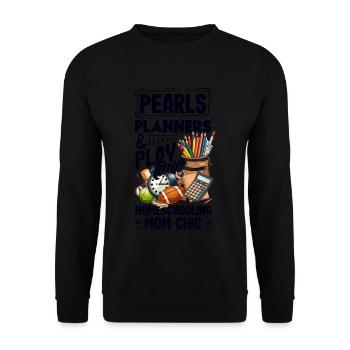 Classic Homeschool Mom Tradwife Homeschooling - Unisex Sweatshirt - black - Front - Alina (178cm) & Michal (187cm)