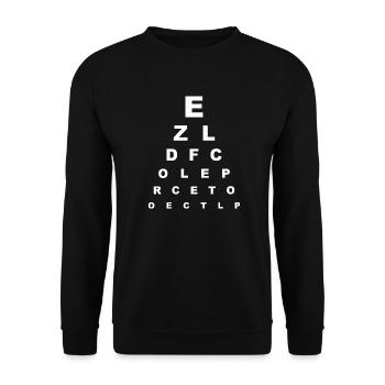 Sehtest Optiker Augenoptiker Sehen Geschenk Augen - Unisex Pullover - Schwarz - Vorne - Alina (178cm) & Michal (187cm)