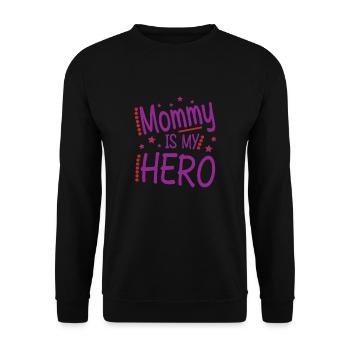 Mommy Hero Mama - Unisex Sweatshirt - black - Front - Alina (178cm) & Michal (187cm)
