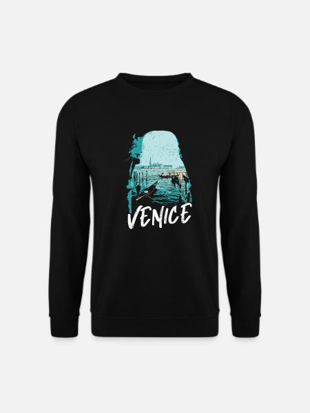 Venice and its Gondolas: Elegant Illustration - Unisex Sweatshirt - black