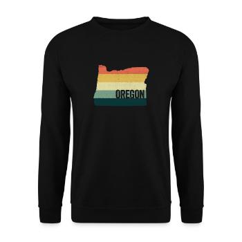 Retro 80s Distressed Vintage Sunset Oregon - Unisex Sweatshirt - black - Front - Alina (178cm) & Michal (187cm)