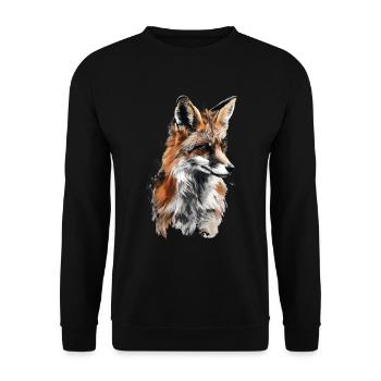 Jagd Jagdmotiv Fuchs - Fox Hunting - Unisex Pullover - Schwarz - Vorne - Alina (178cm) & Michal (187cm)
