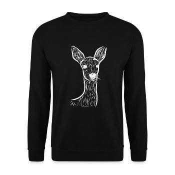 Reh - Unisex Pullover - Schwarz - Vorne - Alina (178cm) & Michal (187cm)