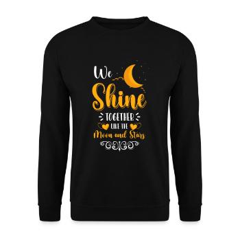 Star Wish Moon Astronaut - Unisex Sweatshirt - black - Front - Alina (178cm) & Michal (187cm)