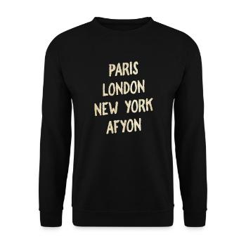 Afyon - Unisex Sweatshirt - black - Front - Alina (178cm) & Michal (187cm)
