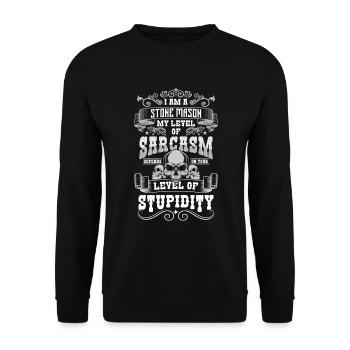 Handwerk Stein Hammer - Unisex Pullover - Schwarz - Vorne - Alina (178cm) & Michal (187cm)