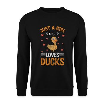Ducklings Bathing Duck Swimming - Unisex Sweatshirt - black - Front - Alina (178cm) & Michal (187cm)