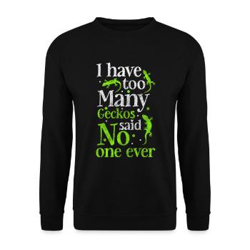 Reptilie Tropisch Terrarium Eidechsenliebhaber - Unisex Pullover - Schwarz - Vorne - Alina (178cm) & Michal (187cm)